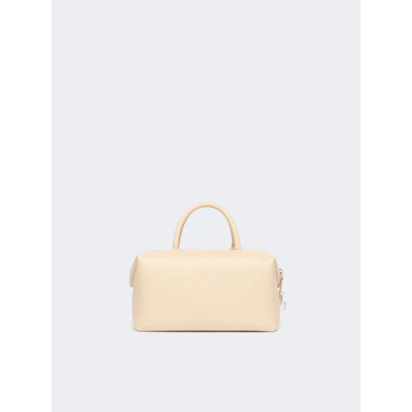 Max Mara Holdalls Small Natural Leather Bowler Bag in Beige | Totes & Top-Handle Bags | Luxury Shoes 