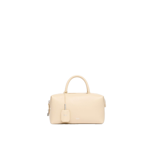 Max Mara Holdalls Small Natural Leather Bowler Bag in Beige | Totes & Top-Handle Bags | Luxury Shoes 