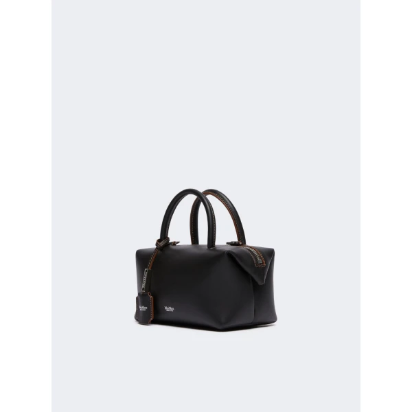Max Mara Holdalls Small Natural Leather Bowler Bag in Black | Totes & Top-Handle Bags | Luxury Shoes 