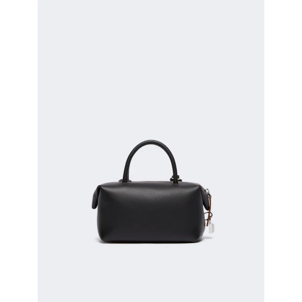 Max Mara Holdalls Small Natural Leather Bowler Bag in Black | Totes & Top-Handle Bags | Luxury Shoes 