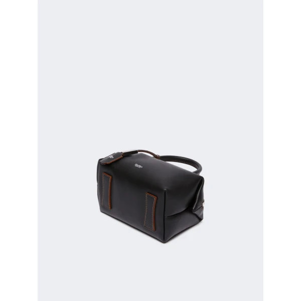 Max Mara Holdalls Small Natural Leather Bowler Bag in Black | Totes & Top-Handle Bags | Luxury Shoes 