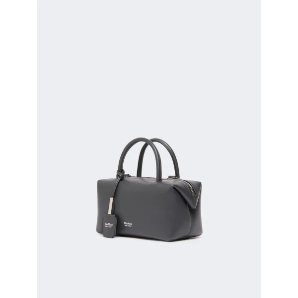 Max Mara Holdalls Small Natural Leather Bowler Bag in Medium Grey | Totes & Top-Handle Bags | Luxury Shoes 