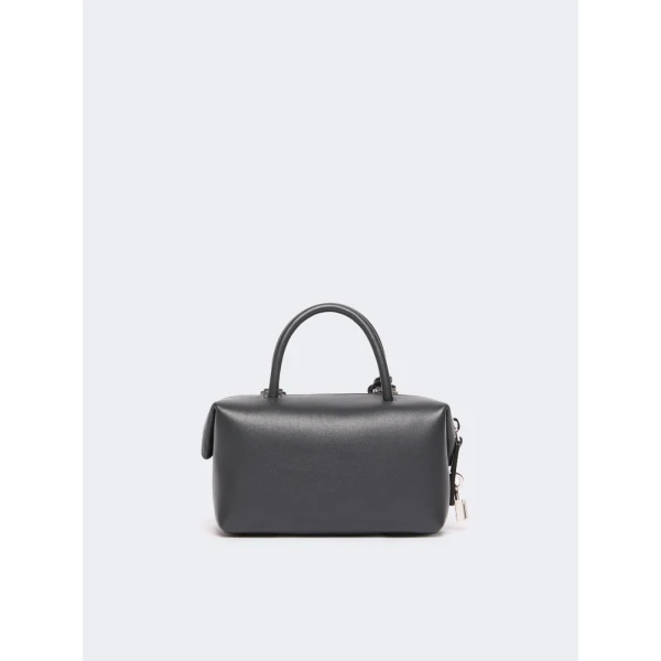 Max Mara Holdalls Small Natural Leather Bowler Bag in Medium Grey | Totes & Top-Handle Bags | Luxury Shoes 