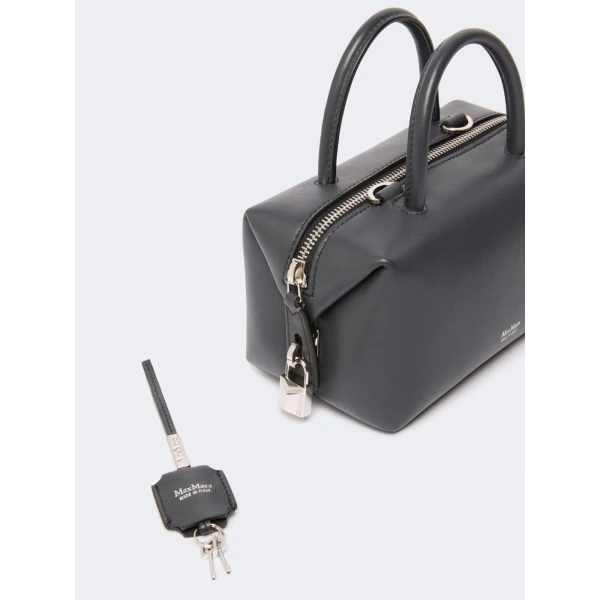 Max Mara Holdalls Small Natural Leather Bowler Bag in Medium Grey | Totes & Top-Handle Bags | Luxury Shoes 