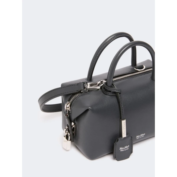 Max Mara Holdalls Small Natural Leather Bowler Bag in Medium Grey | Totes & Top-Handle Bags | Luxury Shoes 