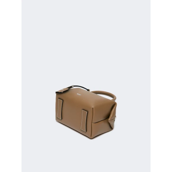 Max Mara Holdalls Small Natural Leather Bowler Bag in Mud | Totes & Top-Handle Bags | Luxury Shoes 