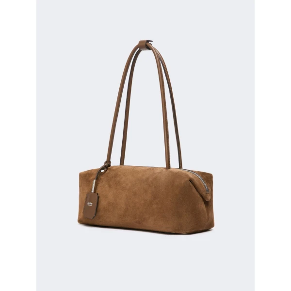 Max Mara Horizontal Split Leather Boston Bag in Cocoa | Totes & Top-Handle Bags | Luxury Shoes 