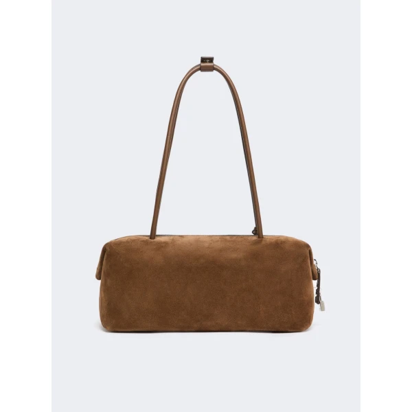 Max Mara Horizontal Split Leather Boston Bag in Cocoa | Totes & Top-Handle Bags | Luxury Shoes 