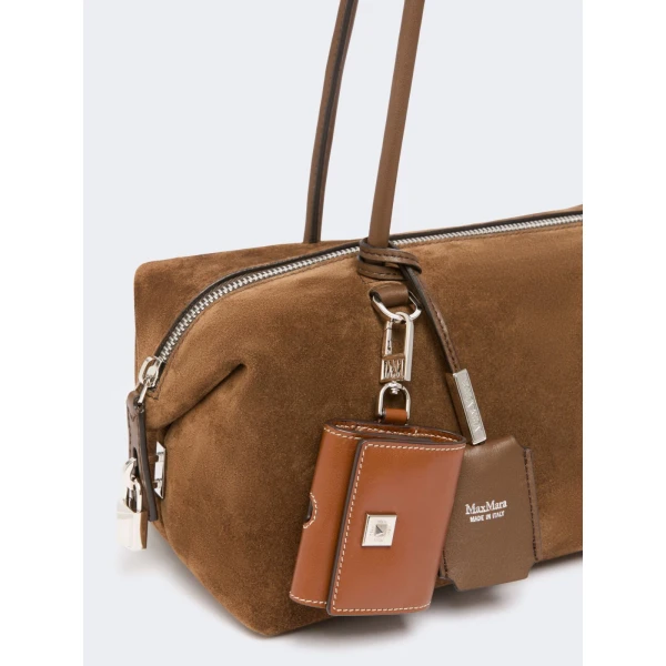 Max Mara Horizontal Split Leather Boston Bag in Cocoa | Totes & Top-Handle Bags | Luxury Shoes 