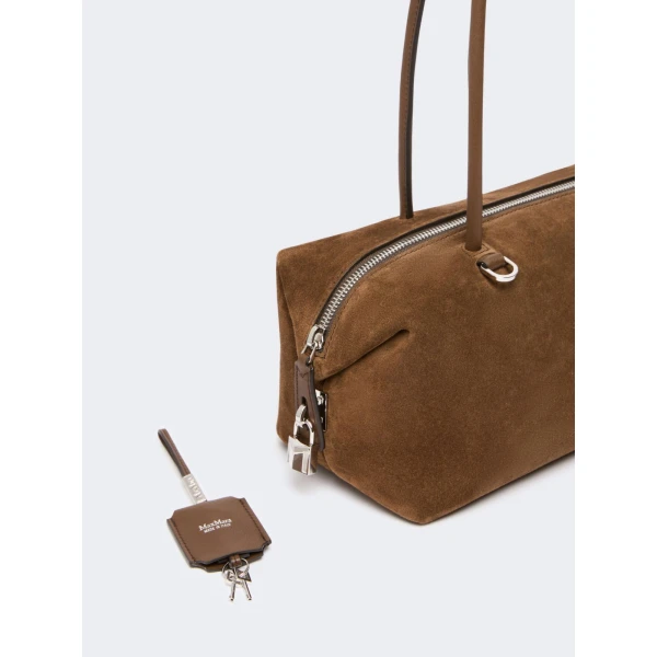 Max Mara Horizontal Split Leather Boston Bag in Cocoa | Totes & Top-Handle Bags | Luxury Shoes 