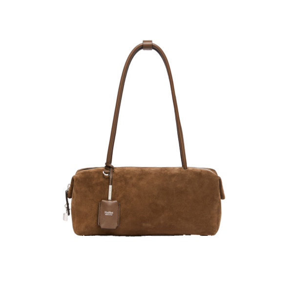 Max Mara Horizontal Split Leather Boston Bag in Cocoa | Totes & Top-Handle Bags | Luxury Shoes 