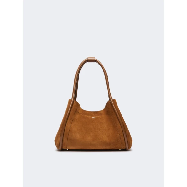 Max Mara Horizontal Suede Marine Bag in Amber Brown | Totes & Top-Handle Bags | Luxury Shoes 
