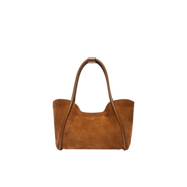 Max Mara Horizontal Suede Marine Bag in Amber Brown | Totes & Top-Handle Bags | Luxury Shoes 