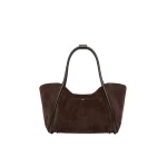 Max Mara Horizontal Suede Marine Bag in Dark Brown | Totes & Top-Handle Bags | Luxury Shoes 