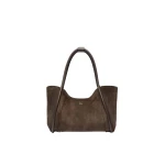 Max Mara Horizontal Suede Marine Bag in Dark Grey | Totes & Top-Handle Bags | Luxury Shoes 