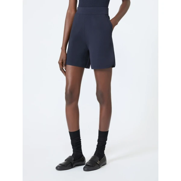 Max Mara Idoneo Crepe Yarn Shorts in Ultramarine | Shorts | Luxury Shoes 