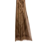 Max Mara Jacquard Wool and Modal Stole in Chocolate | Scarves | Luxury Shoes 