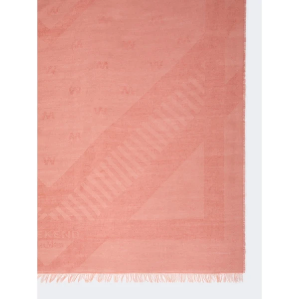 Max Mara Jacquard Wool and Modal Stole in Terra Cotta | Scarves | Luxury Shoes 