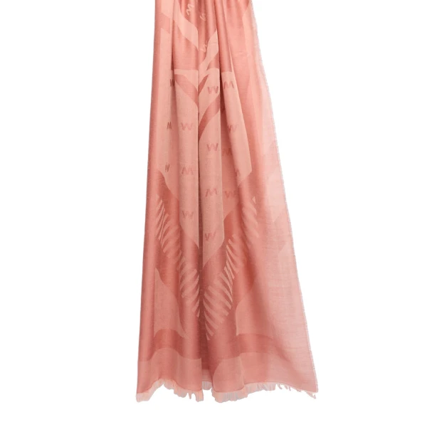 Max Mara Jacquard Wool and Modal Stole in Terra Cotta | Scarves | Luxury Shoes 