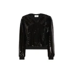 Max Mara Jersey and Sequin Blouse in Black | Blouse | Luxury Shoes 