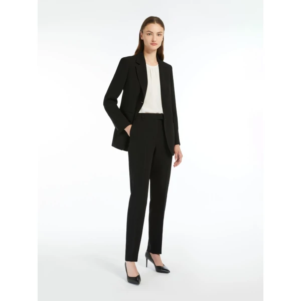 Max Mara Jerta Straight Cady Trousers in Black | Tailored pants | Luxury Shoes 