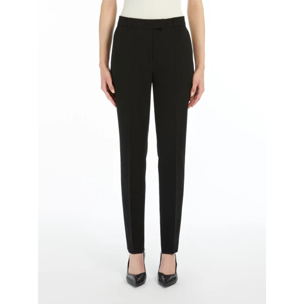Max Mara Jerta Straight Cady Trousers in Black | Tailored pants | Luxury Shoes 
