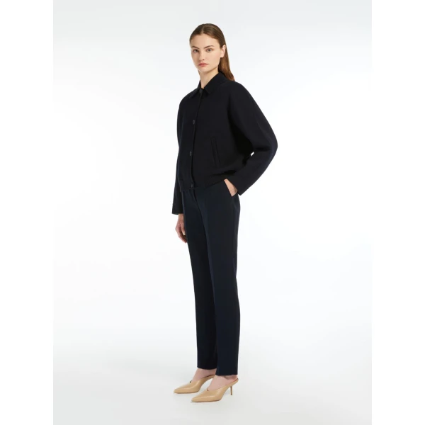 Max Mara Jerta Straight Cady Trousers in Navy | Tailored pants | Luxury Shoes 