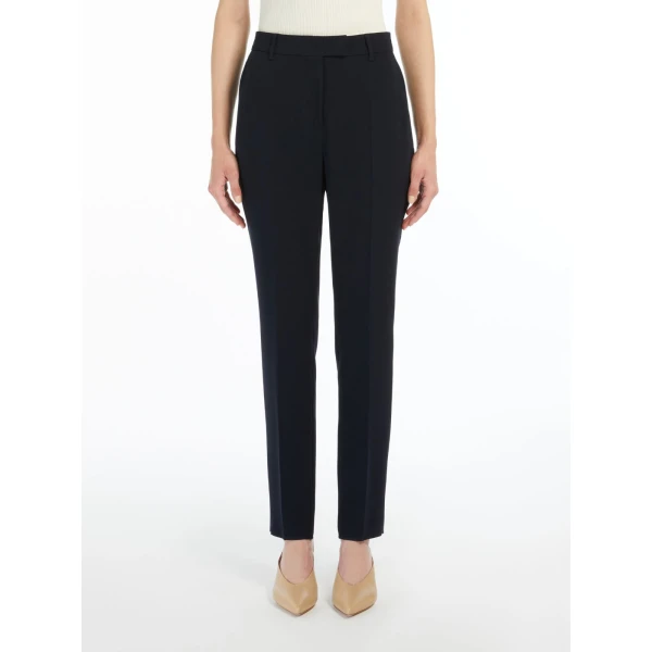 Max Mara Jerta Straight Cady Trousers in Navy | Tailored pants | Luxury Shoes 