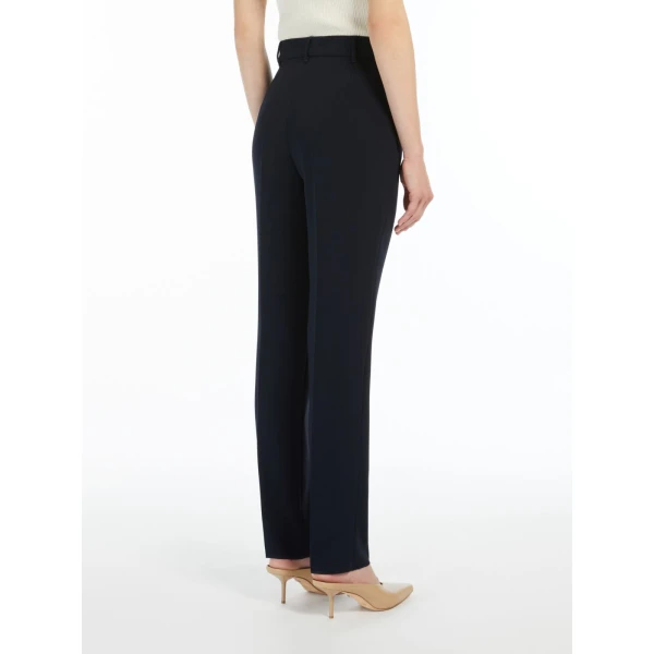 Max Mara Jerta Straight Cady Trousers in Navy | Tailored pants | Luxury Shoes 
