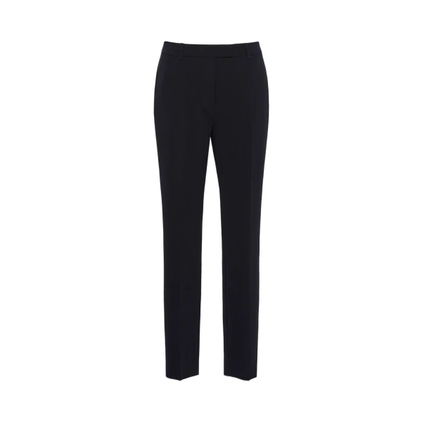 Max Mara Jerta Straight Cady Trousers in Navy | Women | Luxury Shoes 
