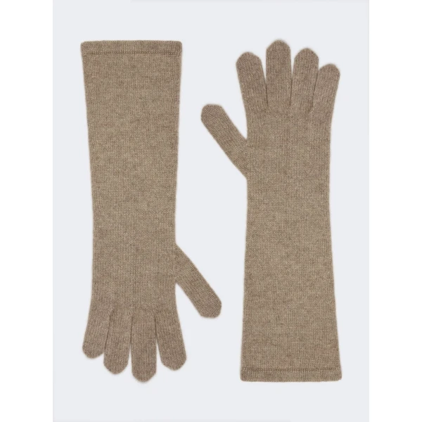Max Mara Jock Long Cashmere Gloves in Beige | Gloves | Luxury Shoes 