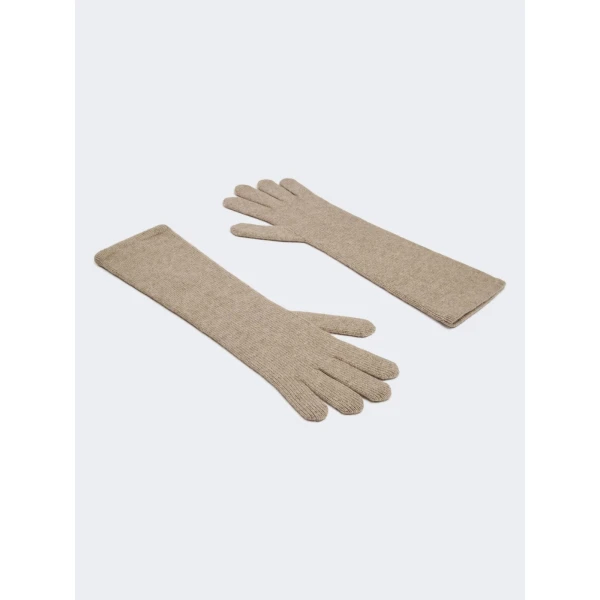 Max Mara Jock Long Cashmere Gloves in Beige | Gloves | Luxury Shoes 