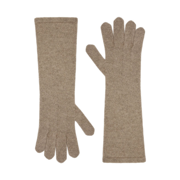 Max Mara Jock Long Cashmere Gloves in Beige | Women | Luxury Shoes 