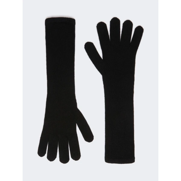 Max Mara Jock Long Cashmere Gloves in Black | Gloves | Luxury Shoes 