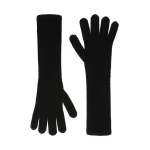 Max Mara Jock Long Cashmere Gloves in Black | Gloves | Luxury Shoes 