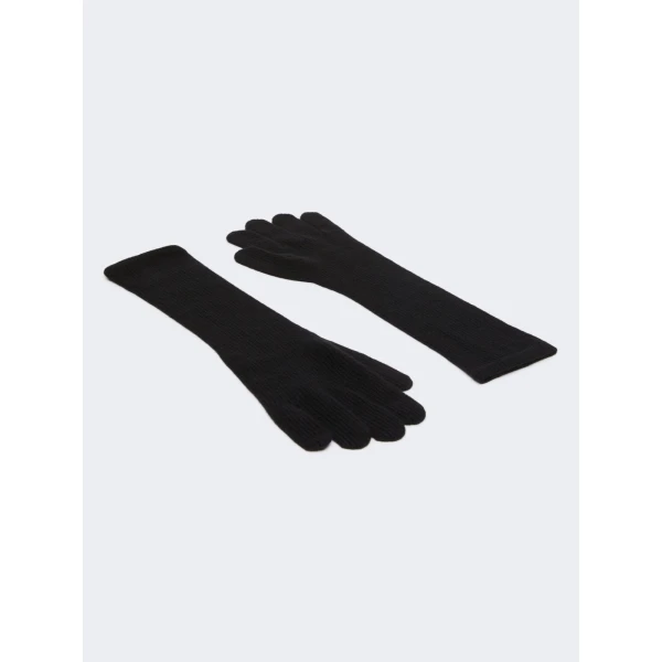 Max Mara Jock Long Cashmere Gloves in Black | Gloves | Luxury Shoes 