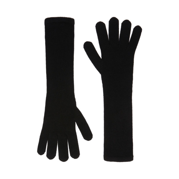 Max Mara Jock Long Cashmere Gloves in Black | Gloves | Luxury Shoes 