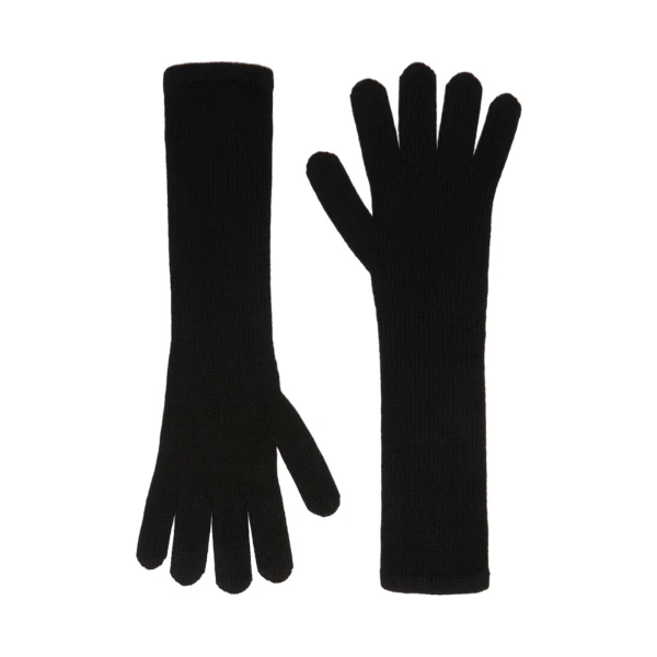 Max Mara Jock Long Cashmere Gloves in Black | Gloves | Luxury Shoes 