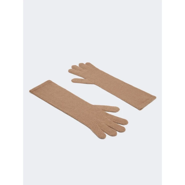 Max Mara Jock Long Cashmere Gloves in Hazelnut Brown | Gloves | Luxury Shoes 