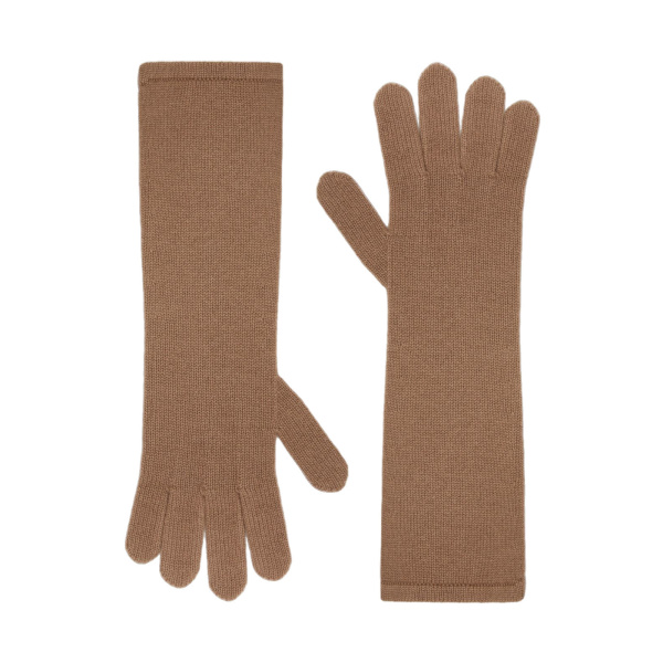 Max Mara Jock Long Cashmere Gloves in Hazelnut Brown | Gloves | Luxury Shoes 