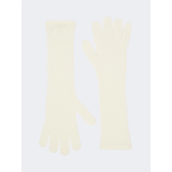 Max Mara Jock Long Cashmere Gloves in Ivory | Gloves | Luxury Shoes 