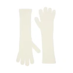 Max Mara Jock Long Cashmere Gloves in Ivory | Gloves | Luxury Shoes 