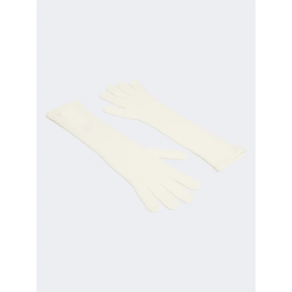Max Mara Jock Long Cashmere Gloves in Ivory | Gloves | Luxury Shoes 