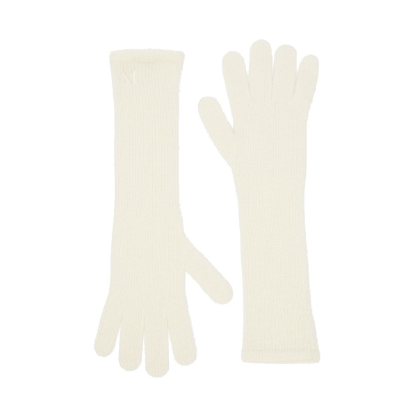 Max Mara Jock Long Cashmere Gloves in Ivory | Gloves | Luxury Shoes 