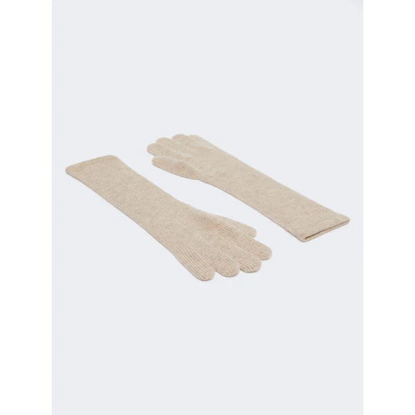 Max Mara Jock Long Cashmere Gloves in Make Up Lumiere | Gloves | Luxury Shoes 