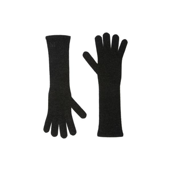 Max Mara Jock Long Cashmere Gloves in Medium Grey | Gloves | Luxury Shoes 