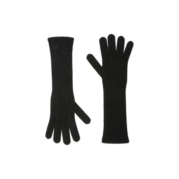 Max Mara Jock Long Cashmere Gloves in Medium Grey | Gloves | Luxury Shoes 
