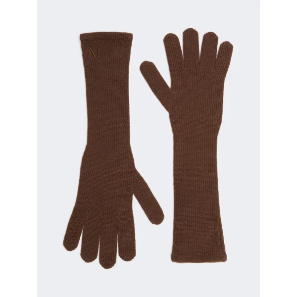 Max Mara Jock Long Cashmere Gloves in Rust | Gloves | Luxury Shoes 