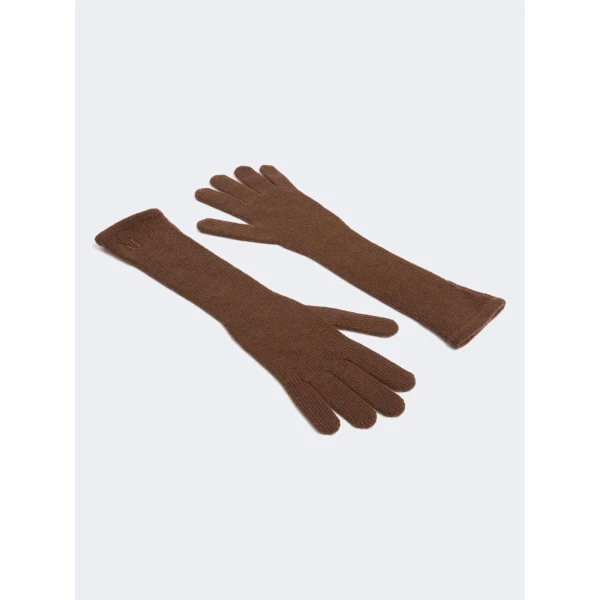 Max Mara Jock Long Cashmere Gloves in Rust | Gloves | Luxury Shoes 