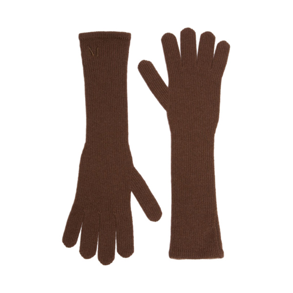 Max Mara Jock Long Cashmere Gloves in Rust | Gloves | Luxury Shoes 